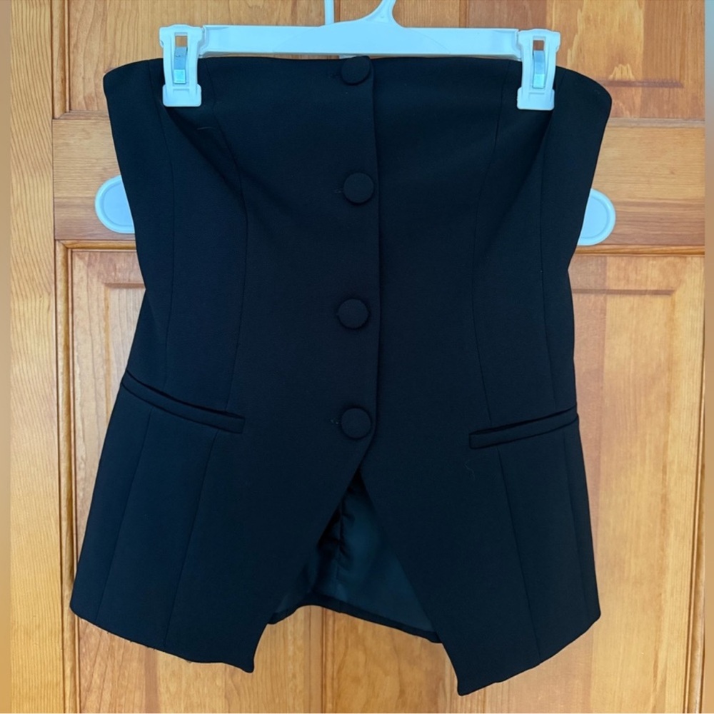 Strapless Blazer Vest Top